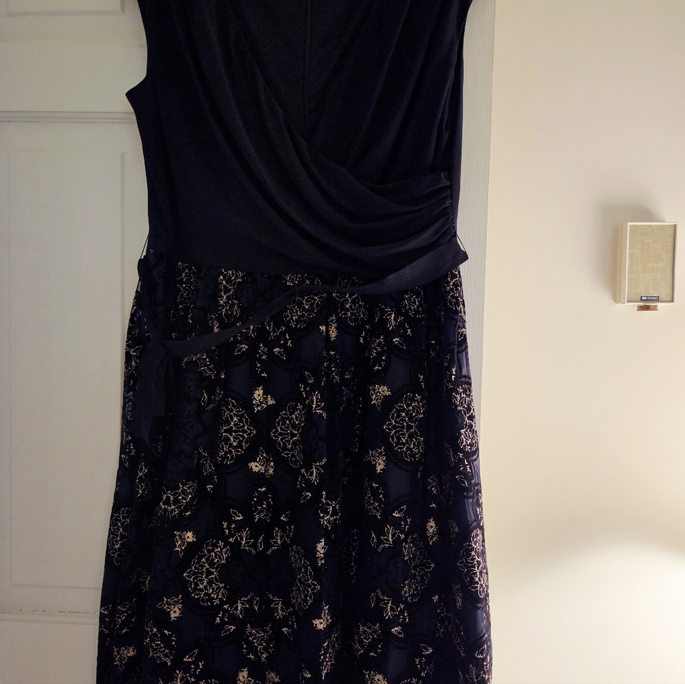 Elegant Black and Gold Lace Dress